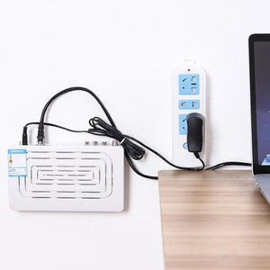 Punch-Free Wall Hanging Patch Panel Holder - Wall-Mounted Sticker Plug Fixer Home Self-Adhesive Socket Cable Wire Organizer