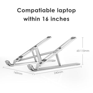 Ergonomic Laptop Stand - Adjustable Foldable Premium Aluminium Stand for upto 17 Inch Laptop