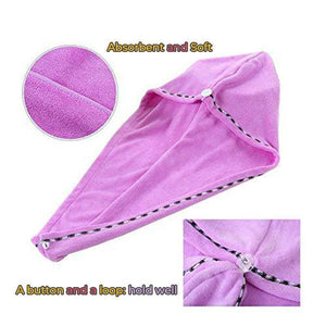 Rapid Hair Drying Microfiber Towel For Curly & All Hair Super Absorbent towel wrap with button