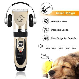 Noise-Free Design Pet Hair Clipper - Rechargeable Dog Trimmer Animal Grooming Cat Cutter Machine Shaver Electric Scissor Remover Haircut